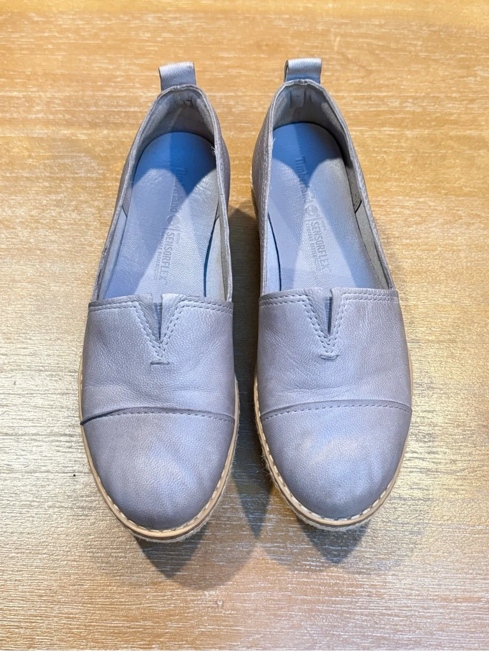 Timberland Women’s Emerson Point Slip On Espadrilles Medium Gray Leather Sz 6